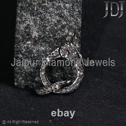 Lobster Lock Natural Pave Diamond 925 Sterling Silver Jewelry Gift Charm Finding