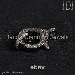 Lobster Lock Natural Pave Diamond 925 Sterling Silver Jewelry Gift Charm Finding