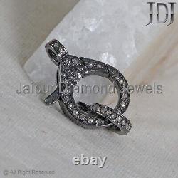 Lobster Lock Natural Pave Diamond 925 Sterling Silver Jewelry Gift Charm Finding