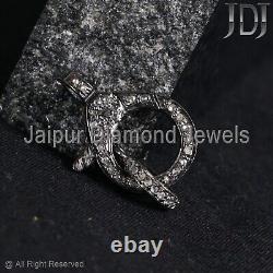 Lobster Lock Natural Pave Diamond 925 Sterling Silver Jewelry Gift Charm Finding