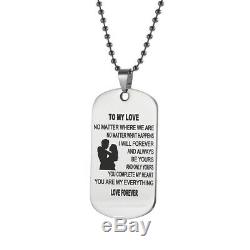 Love Couple Spouse Gift To My Love I Love You Dog Tag Necklace Gift Gift Necklac