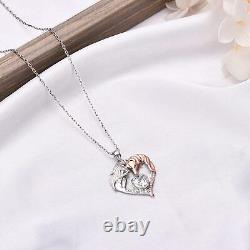 Lucky Horse Necklace for Women 925 Sterling Silver Horse Unicorn Jewelry Gifts