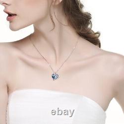 Luxury Gift Mom Birthday Mothers Day Jewelry Crystal Chain Heart Necklace 925s