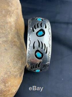 MENS BearPaw Navajo Native American Sterling Silver TURQUOISE Bracelet 3285 Gift
