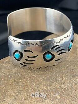 MENS BearPaw Navajo Native American Sterling Silver TURQUOISE Bracelet 3285 Gift