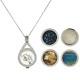 MI MONEDA Pendant & Necklace Gift Set Box with 5 Coins Silver Tone £390