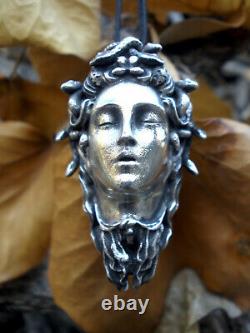 Medusa Goddess Necklace, Medusa Sterling Silver Pendant, Valentine's Day Gift