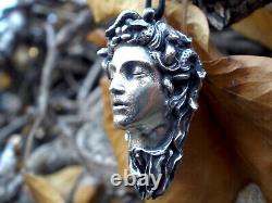 Medusa Goddess Necklace, Medusa Sterling Silver Pendant, Valentine's Day Gift