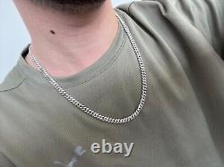 Men Moissanite Real Cuban Curb Link Chain Iced Hip Hop Solid 925 Silver Necklace