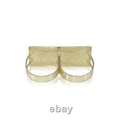 Men One Hundred Dollar Two Finger Jewelry Gift Ring 14KYellow Gold Plated Silver