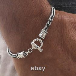 Men Women 3MM 5MM Bracelet Toggle Clasp Lock 925 Sterling Silver Gift VY Jewelry