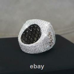 Men's 2.1 CT Round Genuine Moissanite Custom Letter Ring 925 Silver Free Gift