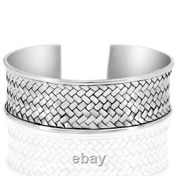 Men's & Women's Solid 925 Sterling Silver Wide Cuff Bracelet Gift VY Jewelry