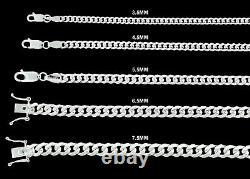 Mens Real 925 SOLID Sterling Silver MIAMI CUBAN CHAIN Necklace or Bracelet ITALY