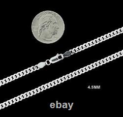 Mens Real 925 SOLID Sterling Silver MIAMI CUBAN CHAIN Necklace or Bracelet ITALY