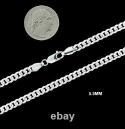 Mens Real 925 SOLID Sterling Silver MIAMI CUBAN CHAIN Necklace or Bracelet ITALY