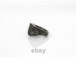 Mens Signet Ring Unique Sterling Silver Ring Shield Rings For Man Jewelry Gift