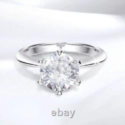 Moissanite Ring Sterling Silver Wedding Engagement Band Christmas Jewelry Gift