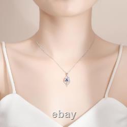 Moissanite Sterling Silver Necklace Walnut Jewelry Box Gift Her Woman Wife