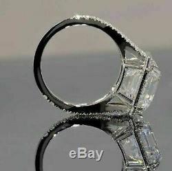 Moissanite White Emerald 4.48 Ct Lovely Engagement WEDDING GIFT Ring 925 Silver