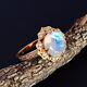 Moonstone Ring Gold Plated 925 Sterling Silver Promise Ring Jewelry Gift For Her