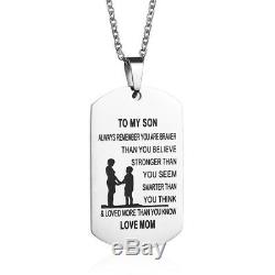 Mother Son Pendant To My Son Never Forget That I Love You Dog Tag Necklace Gift