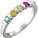 Mother's Jewelry Sterling Silver 1-5 Round Birthstones Mothers Ring, Moms gift