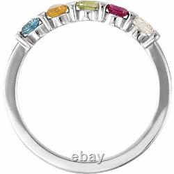 Mother's Jewelry Sterling Silver 1-5 Round Birthstones Mothers Ring, Moms gift