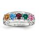Mother's Jewelry Sterling Silver 1-6 Round Birthstones Mothers Day Ring gift