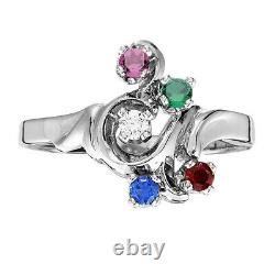 Mother's Jewelry Sterling Silver 1-6 Round Birthstones Mothers Ring, Moms gift
