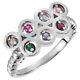 Mother's Jewelry Sterling Silver 1-7 Round Birthstones Mothers Ring, Moms gift