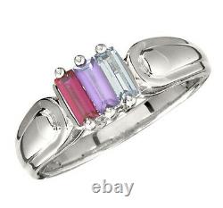 Mother's Jewelry Sterling Silver 2-6 Baguette Birthstones Mothers Ring Moms gift