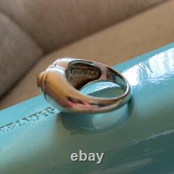 Movado signed heart Ring, sterling silver and 750 18k gold Valentines Gift