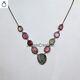 Multi Tourmaline Diamond Necklace 925 Silver Gemstone Jewelry Women Jewelry Gift