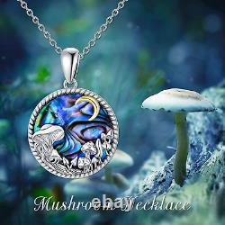 Mushroom Frog Necklace 925 Sterling Silver Mushroom/Frog Necklaces Jewelry Gifts