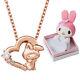 My Melody heart pink gold necklace gift box with plush jewelry valentine girl