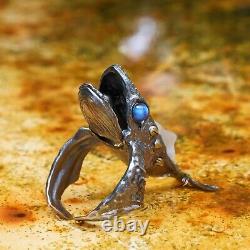 Mythical Fish Ring. Sterling Silver Ring. Handmade Jewelry. Gift For Him