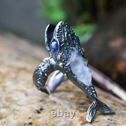 Mythical Fish Ring. Sterling Silver Ring. Handmade Jewelry. Gift For Him