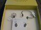 NEW Authentic Kendra Scott Silver Platinum Drusy Earrings and Jewelry Gift Set