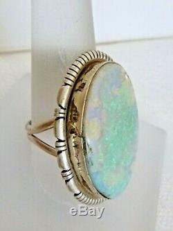 NEW Navajo Scott Skeets Large Opal Ring Sterling Silver Size 9 Gift