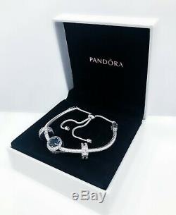 NEW PANDORA 925 Moon & Night Sky Stars Blue Gift Set Slide Bracelet 3 Charms