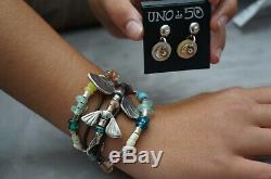 NEW Uno De 50 Colorful VOLANDO NADO Fish Bracelet 7 AND Shell earrings Gift Set