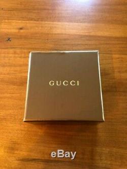 NWT $450 Auth GUCCI BRITT LOGO HOOP 925 ST SILVER EARRINGS withGift Box ITALY