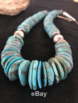 Native American Navajo Blue Turquoise Sterling Silver Necklace 20 Gift Set 3136