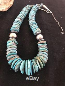 Native American Navajo Blue Turquoise Sterling Silver Necklace 20 Gift Set 3136