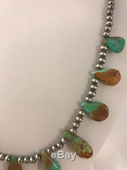 Native American Navajo Pearls St Silver Royston Turquoise Necklace Gift C S420