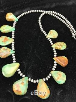Native American Navajo Pearls St Silver Royston Turquoise Necklace Gift D S427