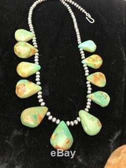 Native American Navajo Pearls St Silver Royston Turquoise Necklace Gift D S427