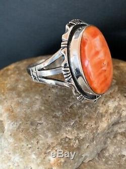 Native American Navajo Spiny Oyster Ring Set Sterling Silver Size 9 Gift 2733