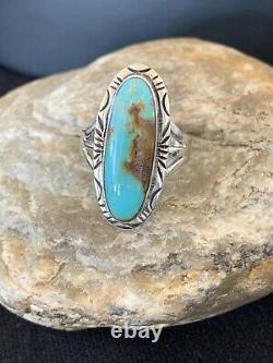 Native American Navajo Sterling Silver Blue Turquoise Ring 10.5Set Gift 260 Sale